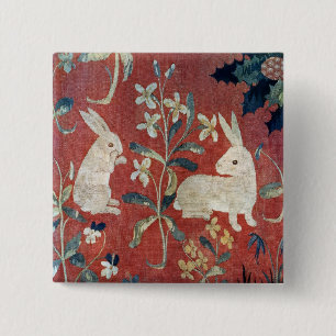 The Lady en de Unicorn: "Smaak" Vierkante Button 5,1 Cm