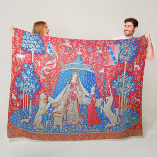 The Lady en Unicorn / A Mon Seul Desir Fleece Deken