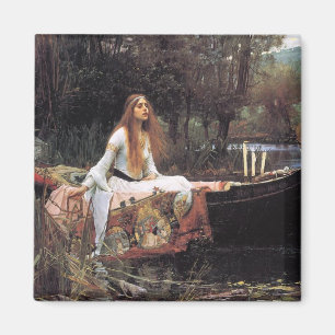 The Lady of Shallot Square Magnet Magneet