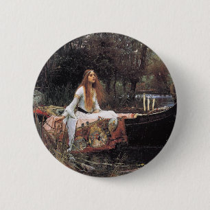 The Lady of Shalott door John W. Waterhouse Ronde Button 5,7 Cm