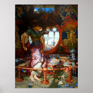 The Lady of Shalott door Pre-Raphaelite William Hu Poster