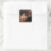 The Lady of Shalott John William Waterhouse Vierkante Sticker (Tas)