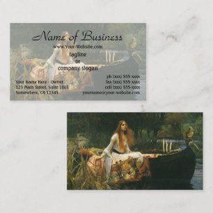The Lady of Shalott (Op boot) door JW Waterhouse Visitekaartje