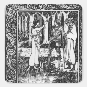 The Lady of the Lake telleth Arthur Vierkante Sticker