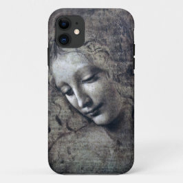 The Lady with Disheveled Hair, Leonardo da Vinci iPhone 11 Hoesje