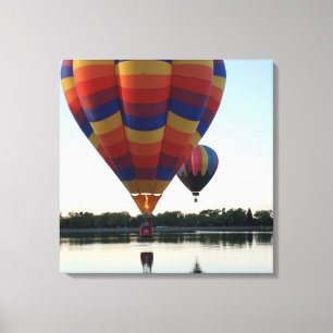 The Lake Fly By - Hete lucht ballonvaren in CO Canvas Afdruk