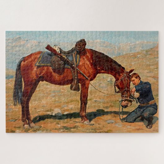 “The Last Drop” Westerse kunst van Charles Schreyv Legpuzzel (Horizontaal)