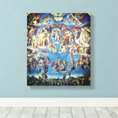 The Last Judgment – Michelangelo Buonarroti Canvas Afdruk (Insitu (Houten vloer))