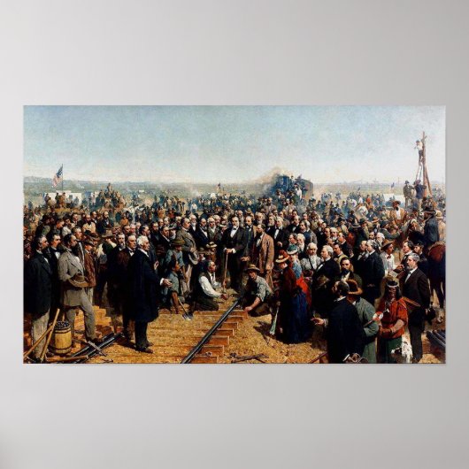 The Last Spike by Thomas Hill - Dated 1881 Poster (Voorkant)