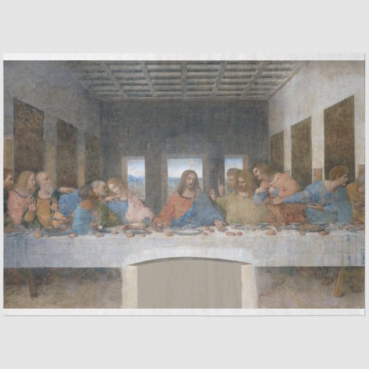 The Last Supper, Leonardo da Vinci, 1495-1498 Tissuepapier (Voorkant)