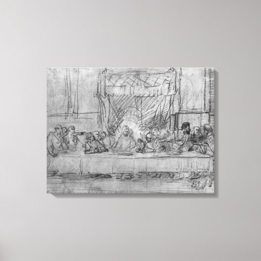 The Last Supper, na fresco door Leonardo da. Canvas Afdruk (Voorkant)