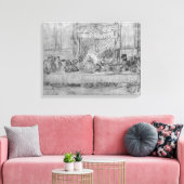 The Last Supper, na fresco door Leonardo da. Canvas Afdruk (Insitu (Woonkamer))