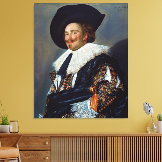 The Laughing Cavalier by Frans Hals (1624) Canvas Afdruk (Insitu (Woonkamer))