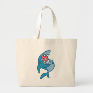 The Laughing Shark cartoon strand bag Grote Tote Bag