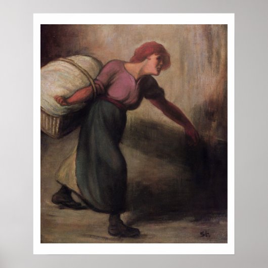 The Laundress, 1894 (olie op canvas) Poster (Voorkant)