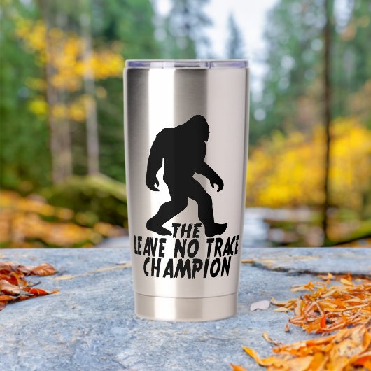 The Leave No Trace Champion Funny Bigfoot Geïsoleerde Drinkbeker (Buiten (Gedraaid)  )