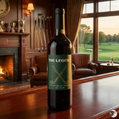 THE LEGEND Green & Gold Golf Wijn Etiket