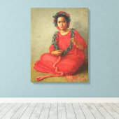 "The Lei Maker" — Theodore Wores Canvas Afdruk (Insitu (Houten vloer))