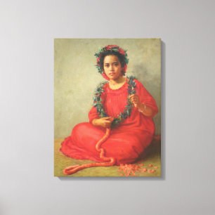 "The Lei Maker" — Theodore Wores Canvas Afdruk