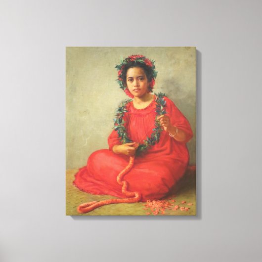 "The Lei Maker" — Theodore Wores Canvas Afdruk (Voorkant)