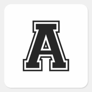 The Letter A, Collegiate Alphabet Vierkante Sticker