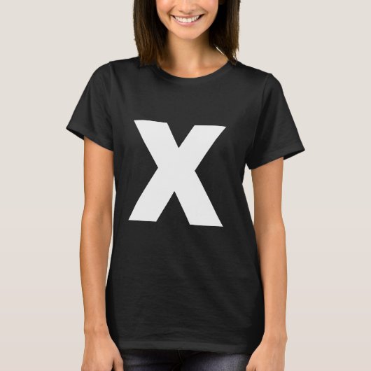 The Letter X Capital Plain White Bold Text T-shirt (Voorkant)