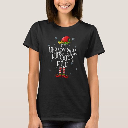 The Library Para Educator Elf Squad  Matching Chri T-shirt (Voorkant)