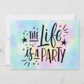 "The Life Is a Party" Celebration Invitation – Fun Kaart (Voorkant)