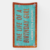 The Life of a Birthday Girl Party Welcome Spandoek (Verticaal)