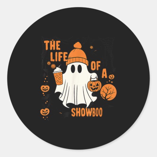 The Life Of A Showboo Halloween Costume Bow Boo Gi Ronde Sticker (Voorkant)