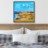 The Lighthouse on the Beach Painting by Alfred Fox Canvas Afdruk (Insitu (Slaapkamer))