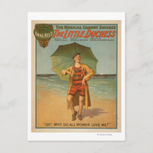 "The Little Duchess" Man op Beach Musical Briefkaart
