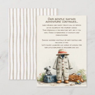 The Little Explorer Safari Avontuur Baby Shower Informatiekaartje