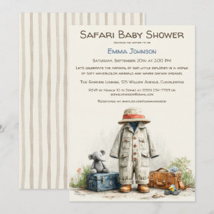 The Little Explorer Safari Avontuur Baby Shower Kaart