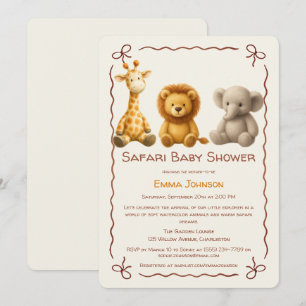 The Little Explorer Safari Friends Baby Shower Kaart