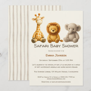 The Little Explorer Safari Vrienden Baby Shower Kaart