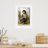 The Little Knitter 1882, Poster de Bouguereau (Cuisine)