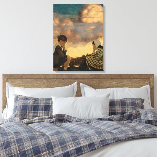 The Little Peach, 1904, door Maxfield Parrish Canvas Afdruk (Insitu (Slaapkamer))