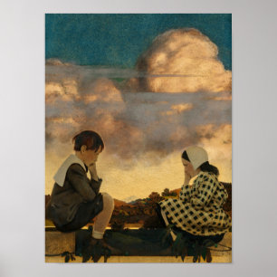 The Little Peach, 1904, door Maxfield Parrish Poster