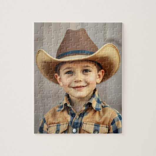 The Little Rancher’s First Rodeo Jigsaw Puzzle (Vertical)