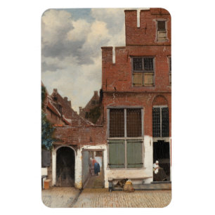 The Little Street by Johannes Vermeer Magneet