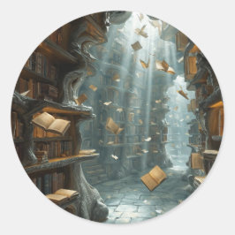 The Living Library Ronde Sticker