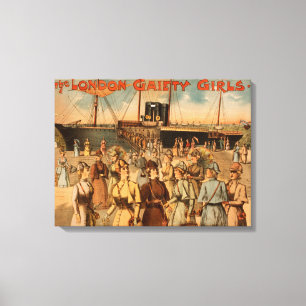 The London Gaiety Girls "Arrival to New York" Canvas Afdruk