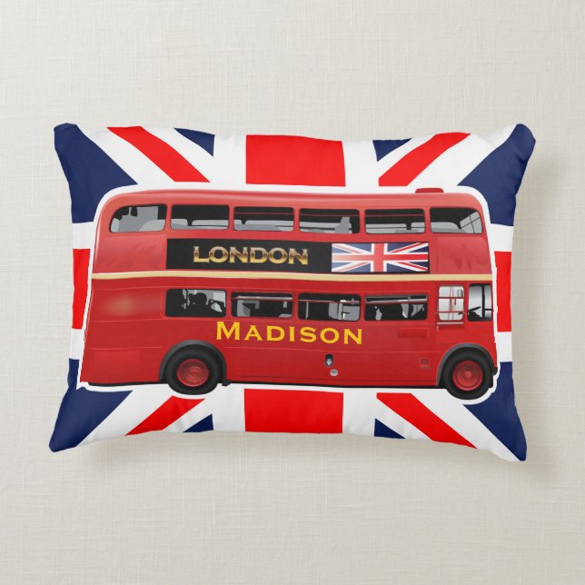 The London Red Bus Decoratief Kussen (Achterkant)