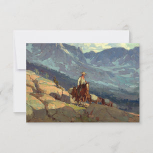 “The Lone Packer” westerse kunst van Edgar Payne Bedankkaart