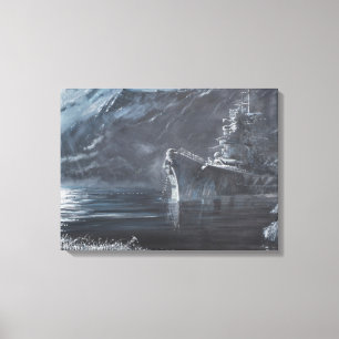 The Lone Queen Of The North Tirpitz Norway1944 Canvas Afdruk