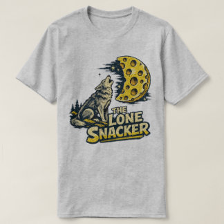 The Lone Snacker Funny Howling Fox Moon Graphic T-shirt