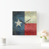 The Lone Star Flag of Texas Vierkante Klok (Huis)