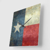 The Lone Star Flag of Texas Vierkante Klok (Hoek)