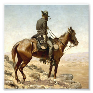 “The Lookout” Cowboykunst van Frederic Remington Foto Afdruk